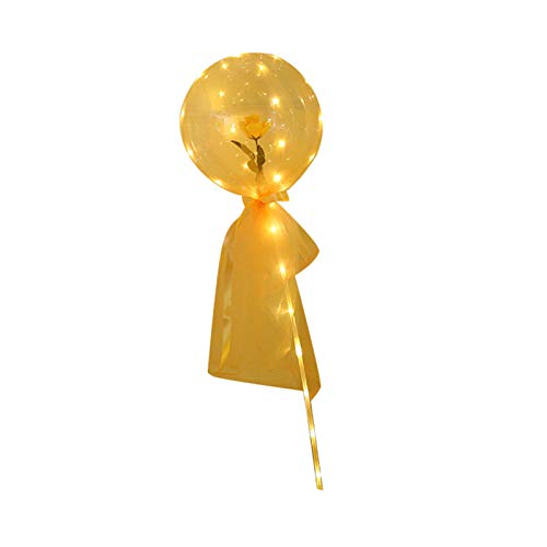 SANWOOD Transparenter Rosenballon-Blumenstrauß, leuchtende LED-Ball, leuchtende Ballon-Dekoration, Hochzeit, Geburtstag, Party, Feier, Valentinstag, Dekoration (#7) von SANWOOD