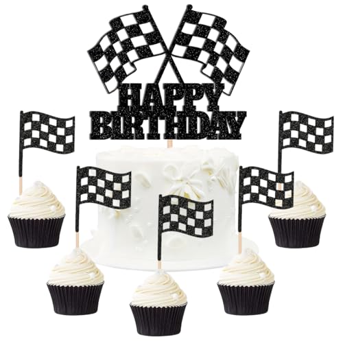 25 Stück Rennwagen Tortendeko,Karierte Flagge Cupcake Topper,Racing Car Cupcake Toppers,Auto Geburtstagstorte Dekoration,Geburtstag Party Decoration,für Jungen und Kinder Geburtstagsparty 25 Stück Rennwagen Tortendeko,Karierte Flagge Cupcake Topper,Racing Car Cupcake Toppers,Auto Geburtstagstorte Dekoration,Geburtstag Party Decoration,für Jungen und Kinder Geburtstagsparty von SANYUANHE