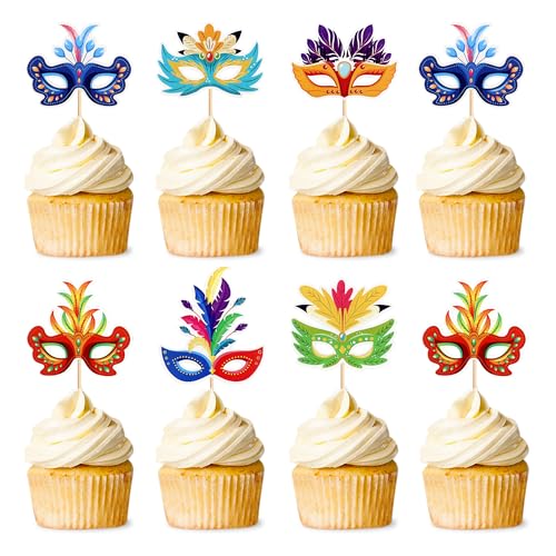 Maskerade Maske Cupcake Toppers,24 Stück Maskenball-Kuchen-Dekoration,Maskerade-Partys–Dekoration für Jubiläen,Geburtstage,Hochzeiten und Maske-Themenpartys Maskerade Maske Cupcake Toppers,24 Stück Maskenball-Kuchen-Dekoration,Maskerade-Partys–Dekoration für Jubiläen,Geburtstage,Hochzeiten und Maske-Themenpartys von SANYUANHE
