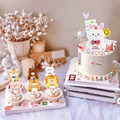 SANYUANHE 19 Stück Cake Topper Zoo Animals Tortendeko,Waldtier Geburtstags kuchen Deko,Geburtstags kuchen Deko für Jungen Mädchen, Kinder Happy Birthday Tortendeko SANYUANHE 19 Stück Cake Topper Zoo Animals Tortendeko,Waldtier Geburtstags kuchen Deko,Geburtstags kuchen Deko für Jungen Mädchen, Kinder Happy Birthday Tortendeko von SANYUANHE