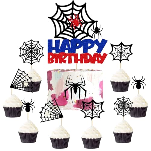 SANYUANHE 24 Stück Spinnen Tortendeko,Spinnennetz Geburtstags Kuchen Dekoration Kindergeburtstagsfeier Cupcake Topper,Halloween Spinne,Happy birthday Spinnen Cake Decoration SANYUANHE 24 Stück Spinnen Tortendeko,Spinnennetz Geburtstags Kuchen Dekoration Kindergeburtstagsfeier Cupcake Topper,Halloween Spinne,Happy birthday Spinnen Cake Decoration von SANYUANHE