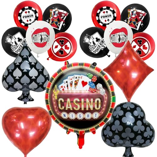 SANYUANHE Casino Balloon Party Decoration, Casino Playing Cards Happy Birthday Balloons, Game Night Events, Perfect for Las Vegas Night Casino Occasions SANYUANHE Casino Balloon Party Decoration, Casino Playing Cards Happy Birthday Balloons, Game Night Events, Perfect for Las Vegas Night Casino Occasions von SANYUANHE