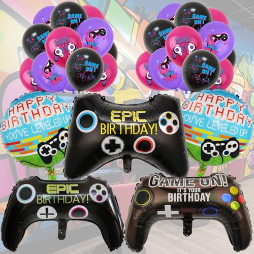 SANYUANHE Game Luftballon-Dekoration,23 Stück Kinder game Griff Aluminium Folie Ballon Alles Gute zum Geburtstag, Jungen & Mädchen game Thema Party Ballon Dekoration, game Video SANYUANHE Game Luftballon-Dekoration,23 Stück Kinder game Griff Aluminium Folie Ballon Alles Gute zum Geburtstag, Jungen & Mädchen game Thema Party Ballon Dekoration, game Video von SANYUANHE