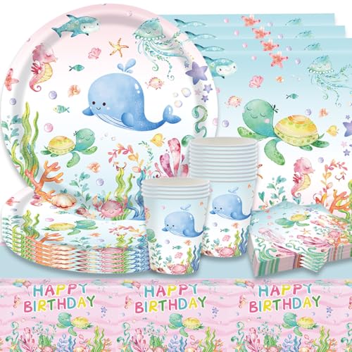 SANYUANHE Ozean Geburtstag Deko,61 Stück Unterwasserwelt Kindergeburtstag Tischdeko,Partygeschirr Ozean Party Set,Geburtstagsteller Tassen Servietten Unterwasser Geburtstag für SANYUANHE Ozean Geburtstag Deko,61 Stück Unterwasserwelt Kindergeburtstag Tischdeko,Partygeschirr Ozean Party Set,Geburtstagsteller Tassen Servietten Unterwasser Geburtstag für von SANYUANHE