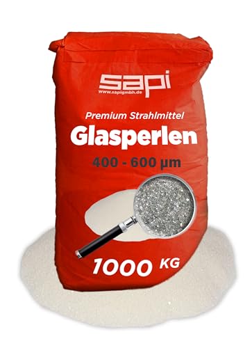 1000 KG SAPI Premium Glasperlen Strahlmittel 400-600 µm (0,30-0,40 mm), Korngröße, Industrielle Oberflächenbehandlung von SAPI