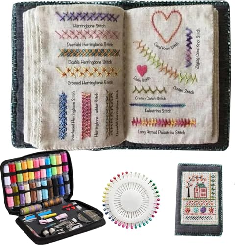SAQECANU DIY Stitch Book, Sewing Book Embroidery Sampler Instructions Book for DIY Sewing Kit for Enthusiasts & Beginners, Travel Sewing Kit Book Embroidery Stitches Book SAQECANU DIY Stitch Book, Sewing Book Embroidery Sampler Instructions Book for DIY Sewing Kit for Enthusiasts & Beginners, Travel Sewing Kit Book Embroidery Stitches Book von SAQECANU