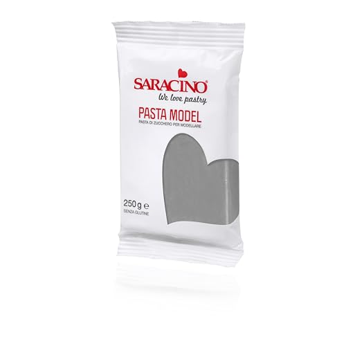 Saracino Zuckerpaste grau für Modelliermasse, 250 g, glutenfrei, hergestellt in Italien von SARACINO We love pastry