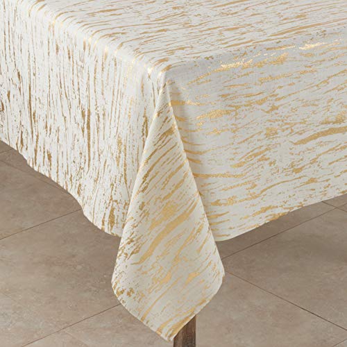 SARO LIFESTYLE Distressed Foil Tischdecke, Gold, 54" x 54" von SARO LIFESTYLE