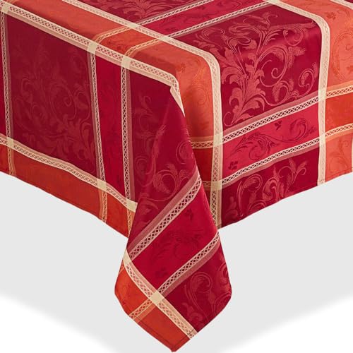 SARO LIFESTYLE Plaid Design Autumn Fall Season Tischdecke, Polyester, Mehrfarbig, 104 x 70 inch (Rectangular) von SARO LIFESTYLE