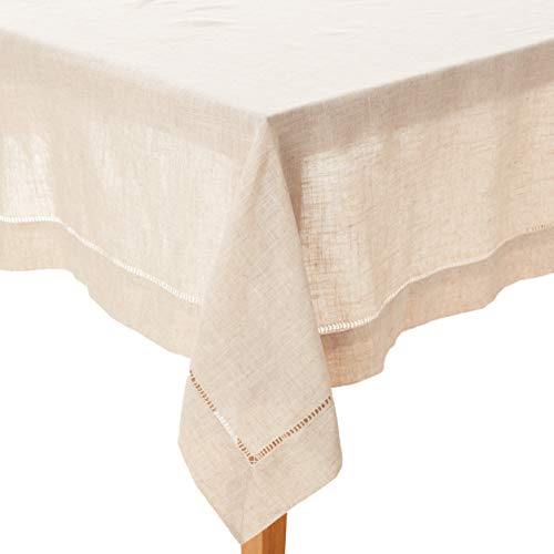 SARO LIFESTYLE Toscana Tischdecke, Poly- und Leinen-Mischgewebe, mit Hohlsaum, 165 x 406 cm von SARO LIFESTYLE
