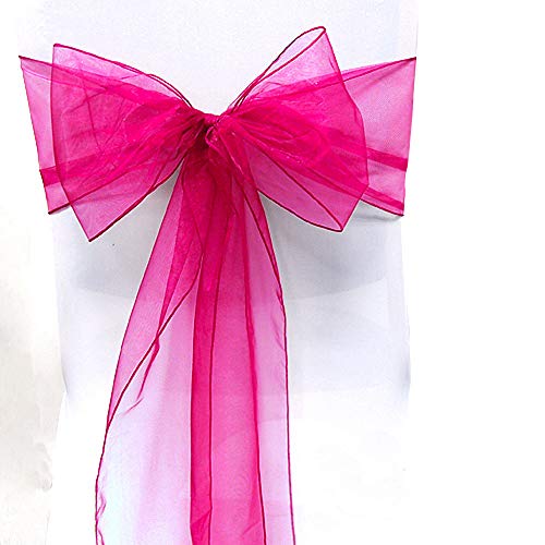 SARVAM FASHION Organza-Stuhl-Schleifen, Dekor-Schleifen, Schärpen für Hochzeiten, Empfänge, Veranstaltungen, Bankette, Dekoration, 25 Stück, Hot Pink SARVAM FASHION Organza-Stuhl-Schleifen, Dekor-Schleifen, Schärpen für Hochzeiten, Empfänge, Veranstaltungen, Bankette, Dekoration, 25 Stück, Hot Pink von SARVAM FASHION