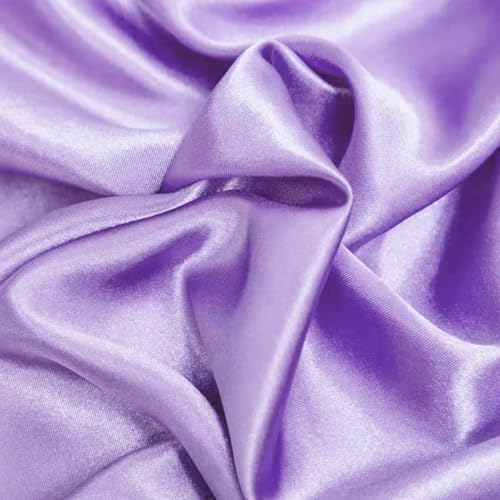 SARVAM FASHION Satinstoff für Brautkleid, Mode, Handwerk, Kostüme, Dekorationen, seidiger Satin, 111,8 cm, 2 m, Lavendel von SARVAM FASHION