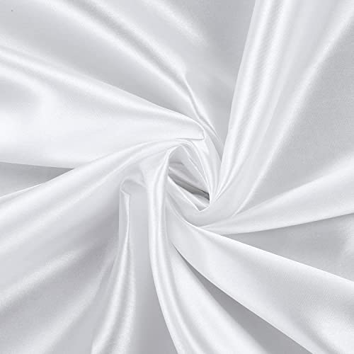 SARVAM FASHION Satinstoff für Brautkleid, Mode, Handwerk, Kostüme, Dekorationen, seidiger Satin, 111,8 cm, 2 m, Weiß SARVAM FASHION Satinstoff für Brautkleid, Mode, Handwerk, Kostüme, Dekorationen, seidiger Satin, 111,8 cm, 2 m, Weiß von SARVAM FASHION