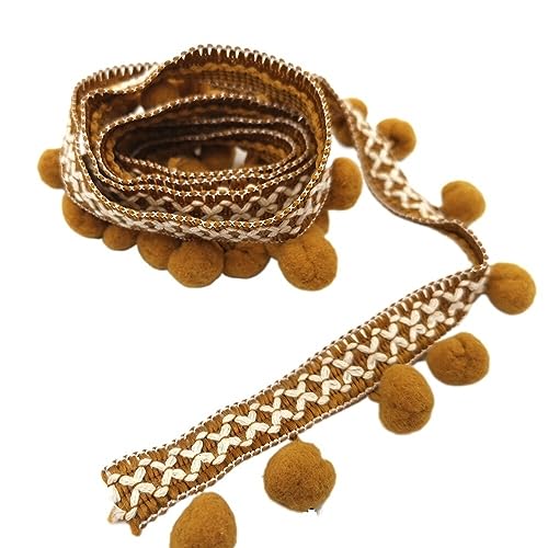 1 Stück 1 m langes Fransenband mit Perlen for Bastelarbeiten, Vorhänge, Lampenschirme und Kleidersäcke – elegante Quastendekoration aus Polyester(Dark Yellow) von SASAS