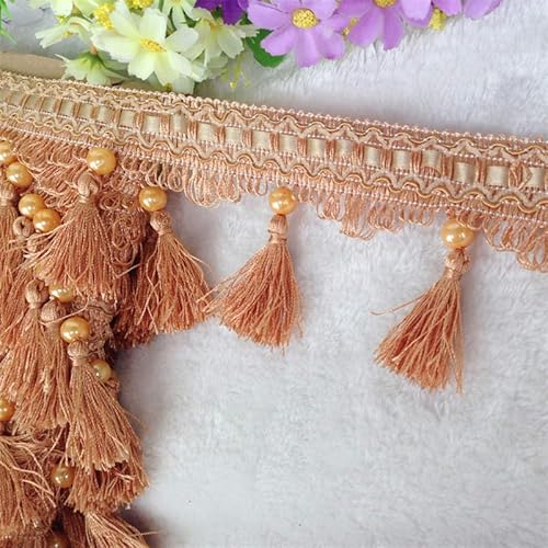 1 Stück 12 Yards dekorativer Vorhangfransenbesatz – elegante Perlenspitzenkante for Heimwerkerarbeiten, Tischdecken und Lampenschirme(Light jade) von SASAS