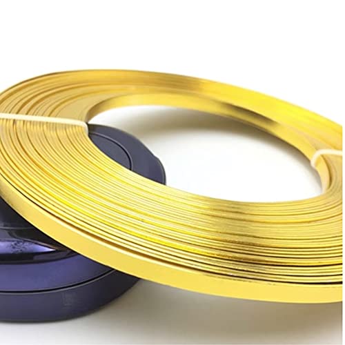 4 m flacher Aluminiumdraht, 5 mm x 1 mm, for DIY-Schmuckhandwerk – formbarer und langlebiger Basteldraht(Gold) von SASAS