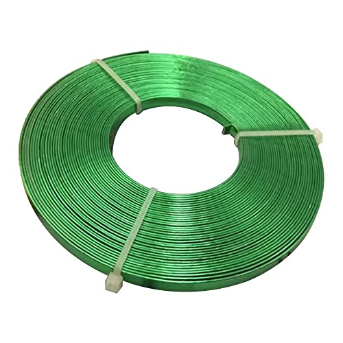 4 m flacher Aluminiumdraht, 5 mm x 1 mm, for DIY-Schmuckhandwerk – formbarer und langlebiger Basteldraht(Green) von SASAS