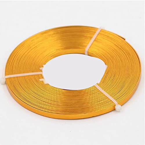 4 m flacher Aluminiumdraht, 5 mm x 1 mm, for DIY-Schmuckhandwerk – formbarer und langlebiger Basteldraht(Orange) von SASAS