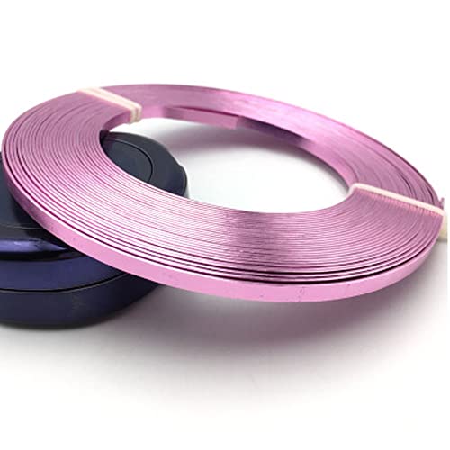 4 m flacher Aluminiumdraht, 5 mm x 1 mm, for DIY-Schmuckhandwerk – formbarer und langlebiger Basteldraht(Pink) von SASAS