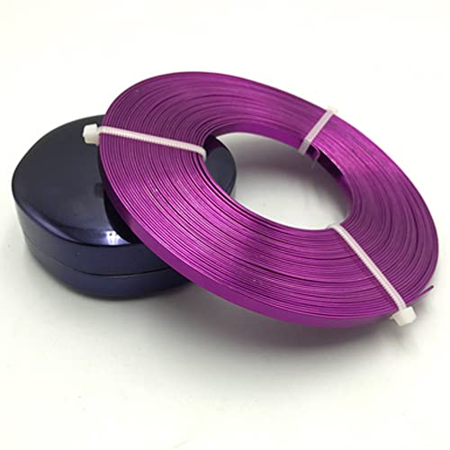 4 m flacher Aluminiumdraht, 5 mm x 1 mm, for DIY-Schmuckhandwerk – formbarer und langlebiger Basteldraht(Purple) von SASAS