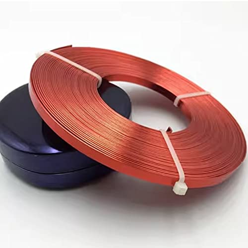 4 m flacher Aluminiumdraht, 5 mm x 1 mm, for DIY-Schmuckhandwerk – formbarer und langlebiger Basteldraht(Red) von SASAS