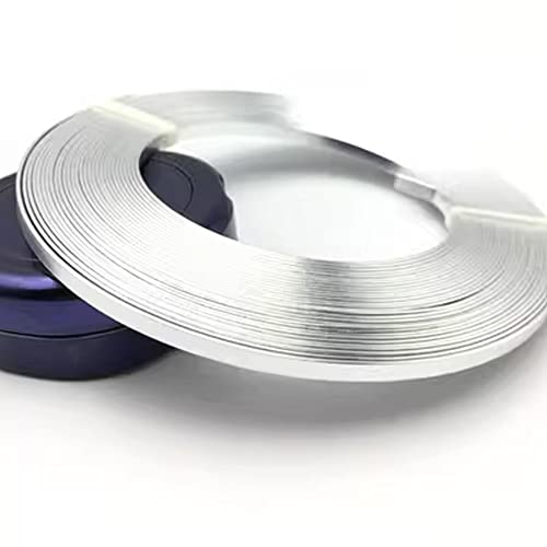 4 m flacher Aluminiumdraht, 5 mm x 1 mm, for DIY-Schmuckhandwerk – formbarer und langlebiger Basteldraht(Silver) von SASAS