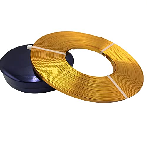 4 m flacher Aluminiumdraht, 5 mm x 1 mm, for DIY-Schmuckhandwerk – formbarer und langlebiger Basteldraht(Yellow) von SASAS