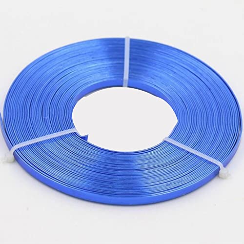 4 m flacher Aluminiumdraht – 5 mm x 1 mm Basteldraht for DIY-Projekte, Schmuckherstellung und Bildhauerei(Blue) von SASAS
