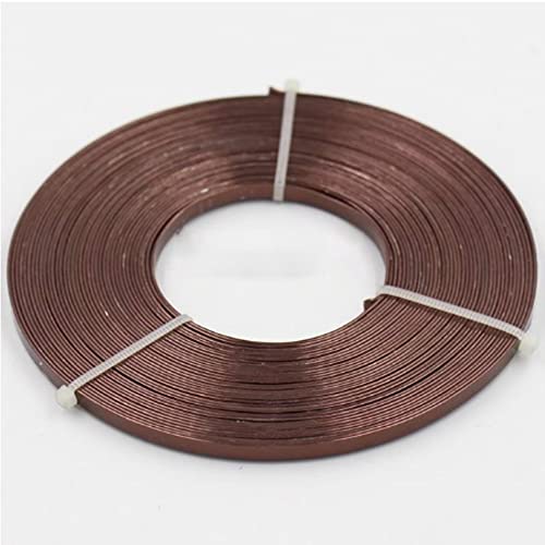 4 m flacher Aluminiumdraht – 5 mm x 1 mm Basteldraht for DIY-Projekte, Schmuckherstellung und Bildhauerei(Brown) von SASAS