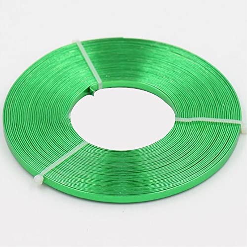 4 m flacher Aluminiumdraht – 5 mm x 1 mm Basteldraht for DIY-Projekte, Schmuckherstellung und Bildhauerei(Green) von SASAS