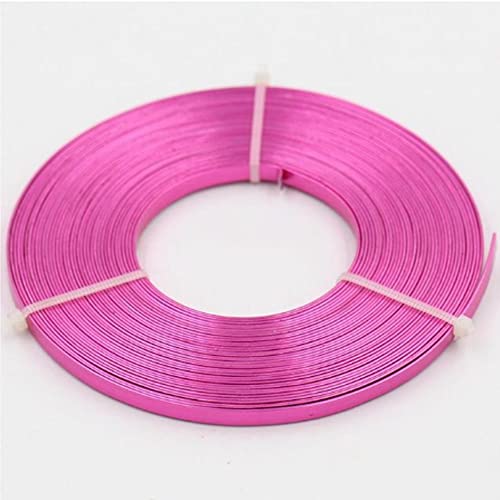 4 m flacher Aluminiumdraht – 5 mm x 1 mm Basteldraht for DIY-Projekte, Schmuckherstellung und Bildhauerei(Pink) von SASAS