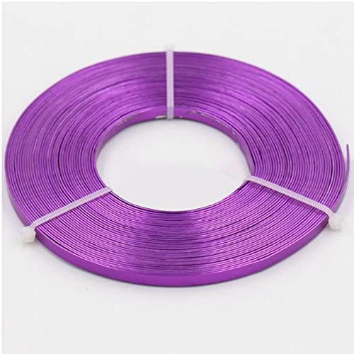 4 m flacher Aluminiumdraht – 5 mm x 1 mm Basteldraht for DIY-Projekte, Schmuckherstellung und Bildhauerei(Purple) von SASAS