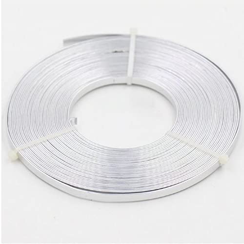 4 m flacher Aluminiumdraht – 5 mm x 1 mm Basteldraht for DIY-Projekte, Schmuckherstellung und Bildhauerei(Silver) von SASAS