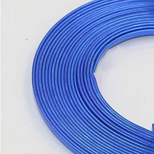 4 m flacher Aluminiumdraht – 5 mm x 1 mm for DIY-Schmuckhandwerk und Modellierung – vielseitig verformbarer Basteldraht(Blue) von SASAS