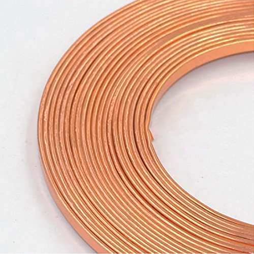 4 m flacher Aluminiumdraht – 5 mm x 1 mm for DIY-Schmuckhandwerk und Modellierung – vielseitig verformbarer Basteldraht(Brass) von SASAS