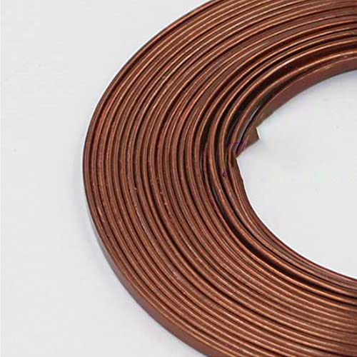 4 m flacher Aluminiumdraht – 5 mm x 1 mm for DIY-Schmuckhandwerk und Modellierung – vielseitig verformbarer Basteldraht(Brown) von SASAS