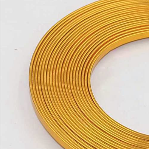 4 m flacher Aluminiumdraht – 5 mm x 1 mm for DIY-Schmuckhandwerk und Modellierung – vielseitig verformbarer Basteldraht(Gold) von SASAS