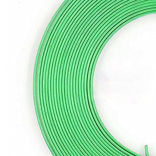 4 m flacher Aluminiumdraht – 5 mm x 1 mm for DIY-Schmuckhandwerk und Modellierung – vielseitig verformbarer Basteldraht(Green) von SASAS
