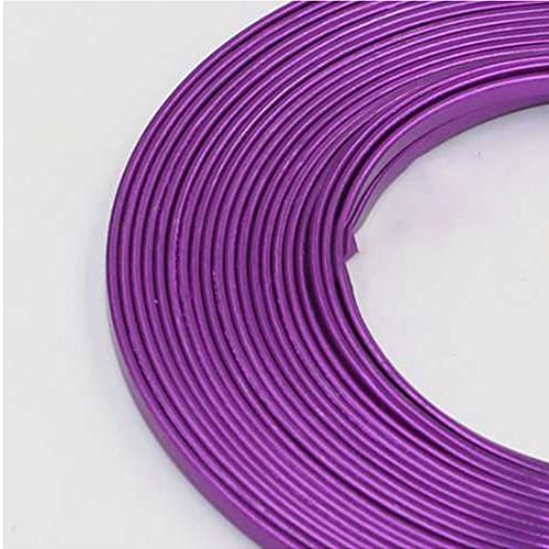 4 m flacher Aluminiumdraht – 5 mm x 1 mm for DIY-Schmuckhandwerk und Modellierung – vielseitig verformbarer Basteldraht(Purple) von SASAS