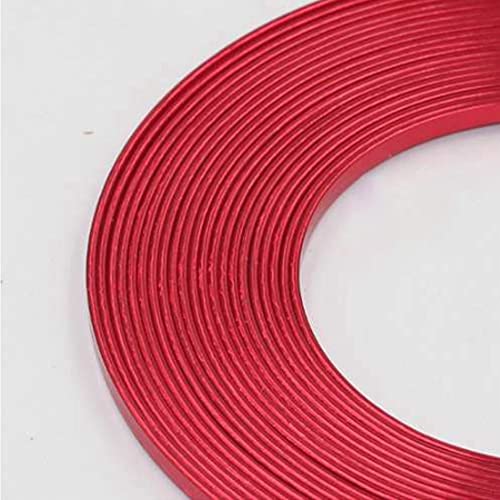 4 m flacher Aluminiumdraht – 5 mm x 1 mm for DIY-Schmuckhandwerk und Modellierung – vielseitig verformbarer Basteldraht(Red) von SASAS