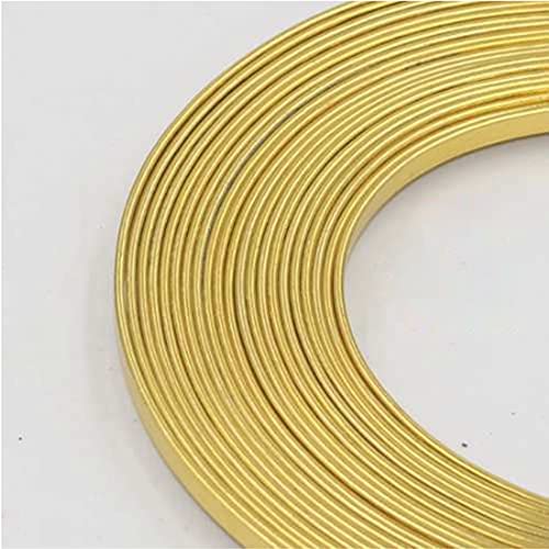 4 m flacher Aluminiumdraht – 5 mm x 1 mm for DIY-Schmuckhandwerk und Modellierung – vielseitig verformbarer Basteldraht(Yellow) von SASAS