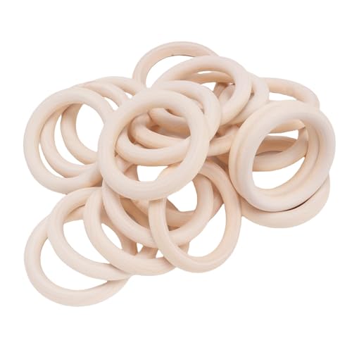 20pcs Handgefertigte Holzringe 7 Cm, Unvollendete Holzringe für Bastelhandwerk Gemischte Medien, Vorhangringe und Gewebte Beutelgriffe 20pcs Handgefertigte Holzringe 7 Cm, Unvollendete Holzringe für Bastelhandwerk Gemischte Medien, Vorhangringe und Gewebte Beutelgriffe von SASKATE