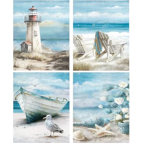 4 Stück Malen nach Zahlen Erwachsene,Strände Malen nach Zahlen Mit 6 Pinseln und Acrylfarbe knitterfreie leinwand Kit DIY Handgemalt Landschaft am Meer Malen nach Zahlen Kit 25 X 30 CM Ohne Rahmen (G) 4 Stück Malen nach Zahlen Erwachsene,Strände Malen nach Zahlen Mit 6 Pinseln und Acrylfarbe knitterfreie leinwand Kit DIY Handgemalt Landschaft am Meer Malen nach Zahlen Kit 25 X 30 CM Ohne Rahmen (G) von SASMOIYUG
