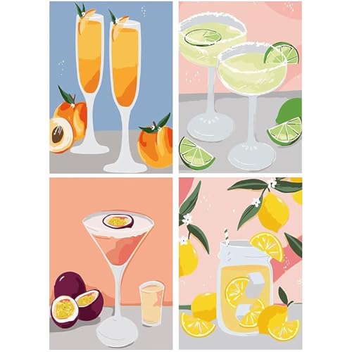 SASMOIYUG Malen nach Zahlen Erwachsene 4 Stück,DIY Handgemalt Malen nach Zahlen Kit Cocktail-Gläser 25 X 30 CM Paint by Numbers Mit 6 Pinseln und Acrylfarbe knitterfreie leinwand Kit Ohne Rahmen (E) SASMOIYUG Malen nach Zahlen Erwachsene 4 Stück,DIY Handgemalt Malen nach Zahlen Kit Cocktail-Gläser 25 X 30 CM Paint by Numbers Mit 6 Pinseln und Acrylfarbe knitterfreie leinwand Kit Ohne Rahmen (E) von SASMOIYUG
