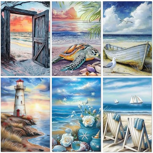 6 Stück Malen nach Zahlen Erwachsene, DIY Seeblick Malen nach Zahlen Set Mit Knitterfreie Leinwand 6 Pinseln und Acrylfarbe Handgemalt Strände Landschaft malen nach zahlen Ohne Rahmen Kit 25 X 35 CM 6 Stück Malen nach Zahlen Erwachsene, DIY Seeblick Malen nach Zahlen Set Mit Knitterfreie Leinwand 6 Pinseln und Acrylfarbe Handgemalt Strände Landschaft malen nach zahlen Ohne Rahmen Kit 25 X 35 CM von SASMoiyug
