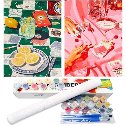 Malen Nach Zahlen Erwachsene，DIY Poker Malen nach Zahlen Kit Mit Wrinkle-free canvas Pinseln und Acrylfarbe Handgemalt Paint by Numbers für Home Deko，Festtagsgeschenk-30 X 40CM Ohne Rahmen (B) von SASMoiyug