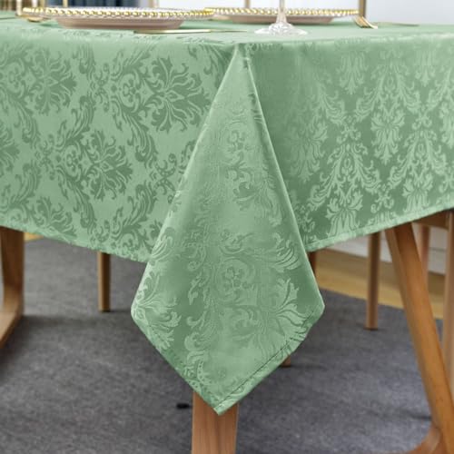 Frühlingsgrüne Tischdecke für rechteckige Tische, auslaufsicher, knitterfrei, Jacquard-Stoff, weiches Polyester-Damast-Tischdecke für Partys, Picknick, Abendessen (132,1 x 177,8 cm, länglich, Frühlingsgrüne Tischdecke für rechteckige Tische, auslaufsicher, knitterfrei, Jacquard-Stoff, weiches Polyester-Damast-Tischdecke für Partys, Picknick, Abendessen (132,1 x 177,8 cm, länglich, von SASTYBALE