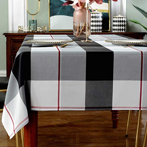Rechteckige Tischdecke Polyester-Tischdecke im Karierten Stil Spritzwassergeschützt staubdicht knitterfrei schwere Tischdecke für Küche Esstischplatte von SASTYBALE