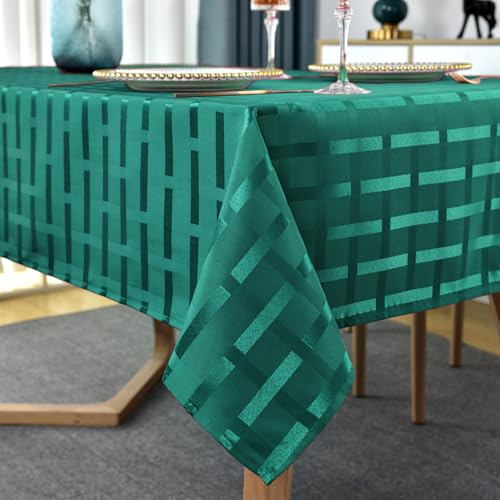 SASTYBALE Rechteckige Weihnachtstischdecke, auslaufsicher, knitterfrei, Vintage-Tischdecke, kariert, für Küche, Bankett, Party, Tischplatte (länglich, 152 x 213 cm (6–8 Sitze), Grün von SASTYBALE