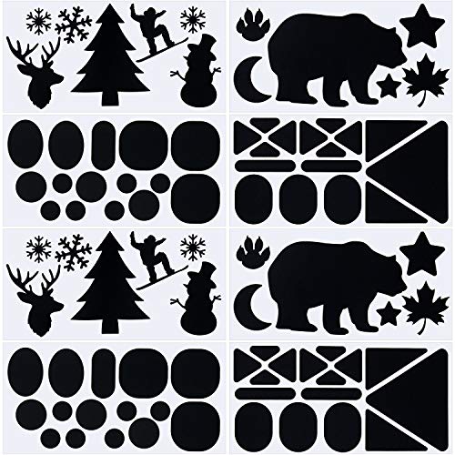 SATINIOR 8 Blatt Reparaturflicken für Daunenjacken aus Stoff, selbstklebend, Reparaturset, waschbar, für Taschen, Kleidung, 4 x 8 Zoll (schwarz) von SATINIOR